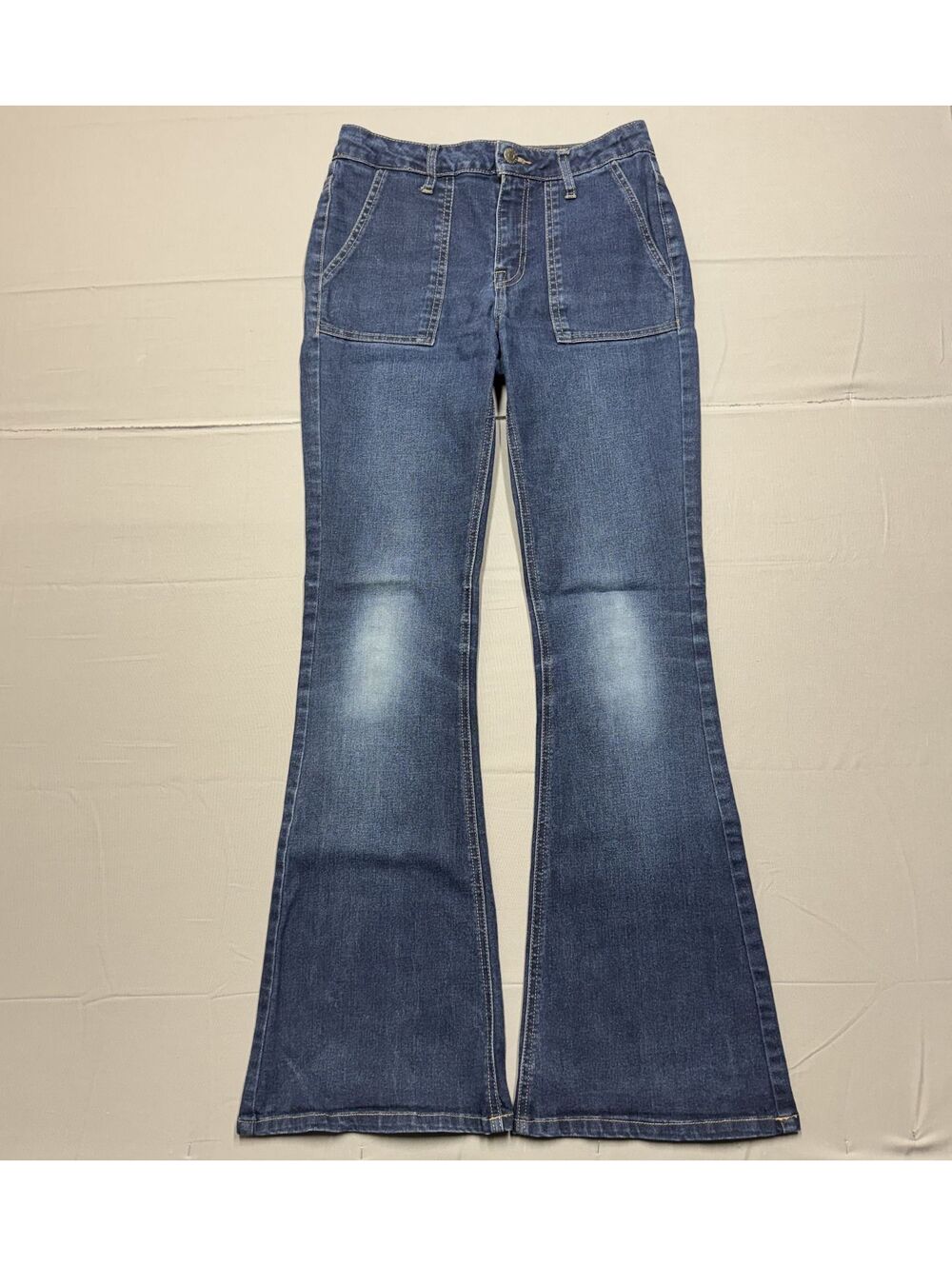Harper Heritage Womens Jeans Size 26 Mid Rise Flare Blue Denim Stretch Pants